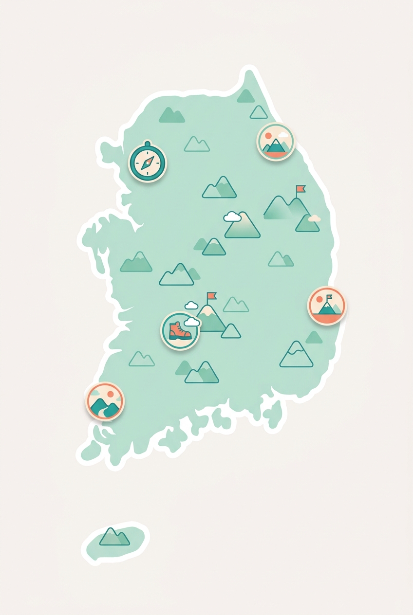 대한민국 백대명산 지도